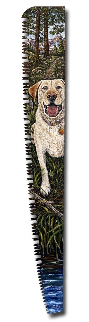 "Elsie" Pet Portrait on 8" x 54" Crosscut Saw